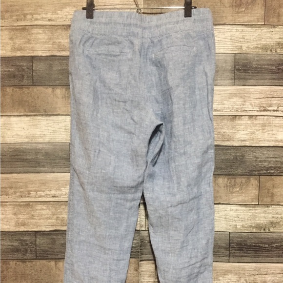 Athleta Cabo Linen Joggers Women’s 10T Blue Chambray Tapered (Inseam 29) - Picture 7 of 10